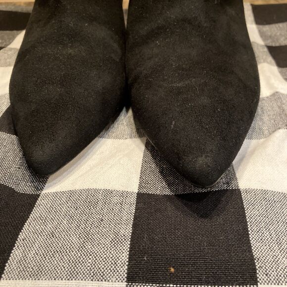 ZARA BASIC COLLECTION WOMEN BLACK SUEDE KITTEN HEEL BOOTS SHOE UK 7 EUR 40 - Picture 4 of 11